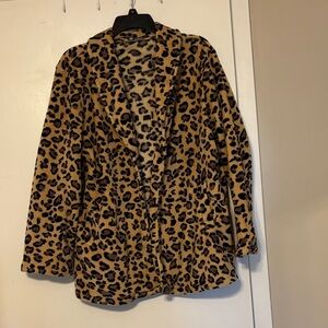Leopard Print Faux Fur Coat